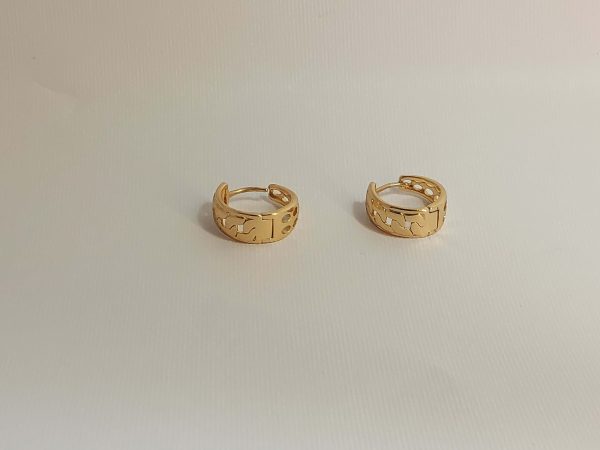 گوشواره قفلی نگین دار طلایی