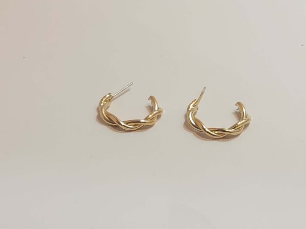 گوشواره بافتی ریز طلایی