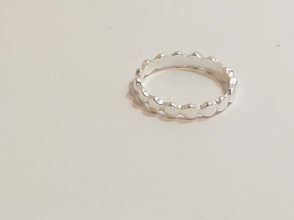 حلقه بدل نقره ای نازک تاج