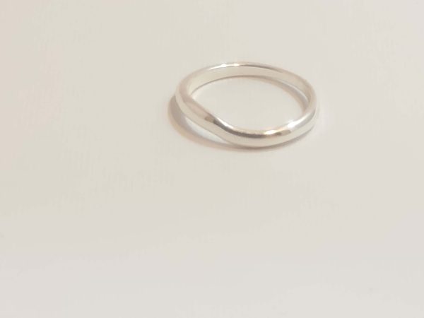 حلقه بدل نقره ای نازک