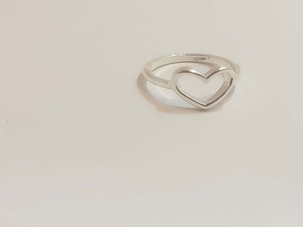 حلقه بدل نقره ای قلب باریک