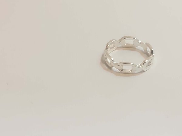 حلقه بدل نقره ای دایره تو خالی