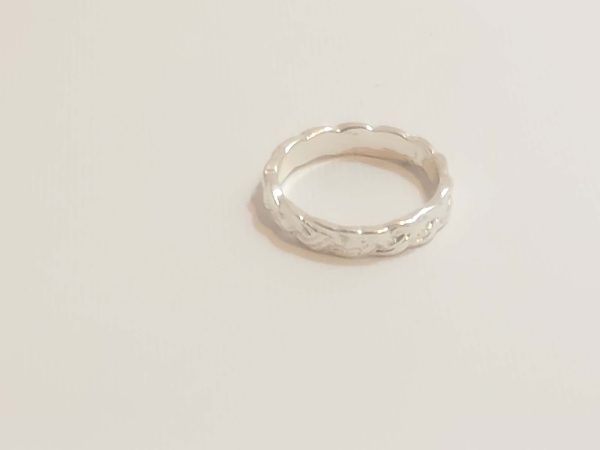 حلقه بدل نقره ای موج دار