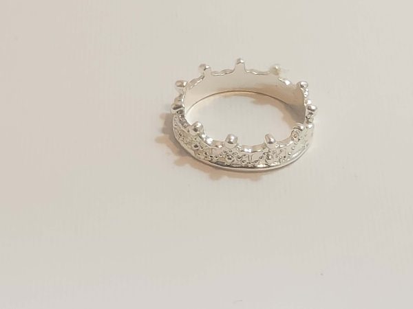حلقه بدل نقره ای تاج